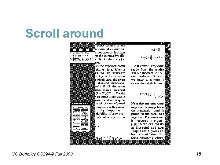 Scroll around UC Berkeley CS 294 -9 Fall 2000 15 