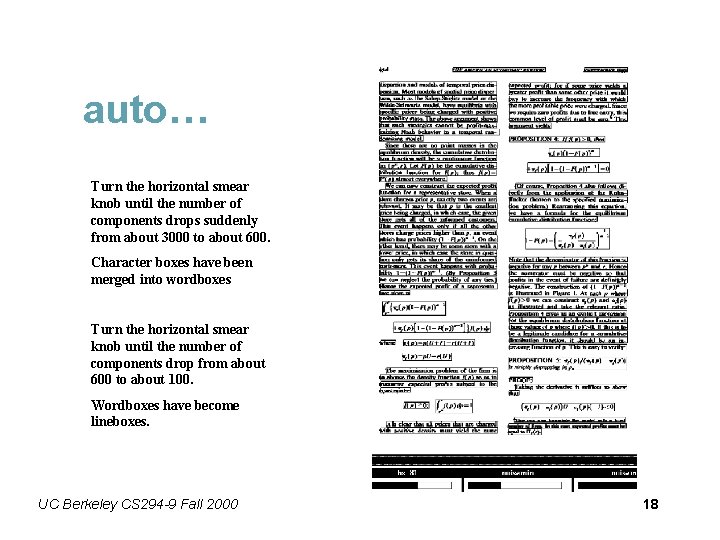 auto… Turn the horizontal smear knob until the number of components drops suddenly from