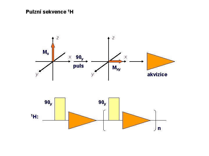 Pulzní sekvence 1 H z Mo z x x 90 y puls y Mxy