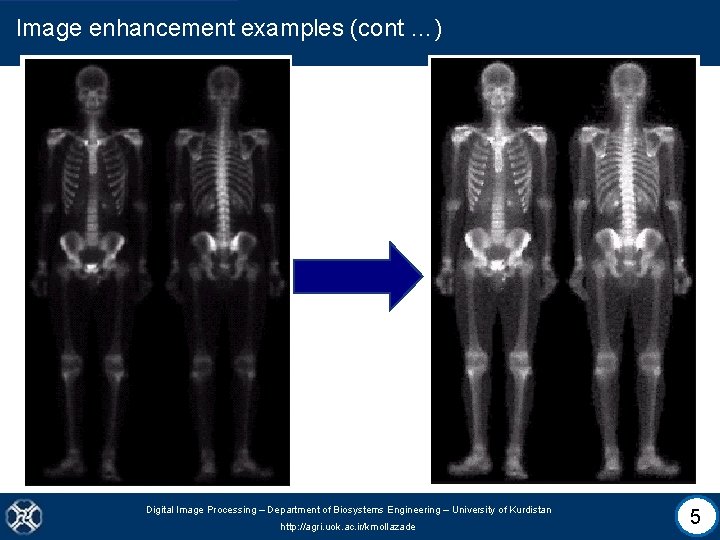 Image enhancement examples (cont …) Digital Image Processing – Department of Biosystems Engineering –