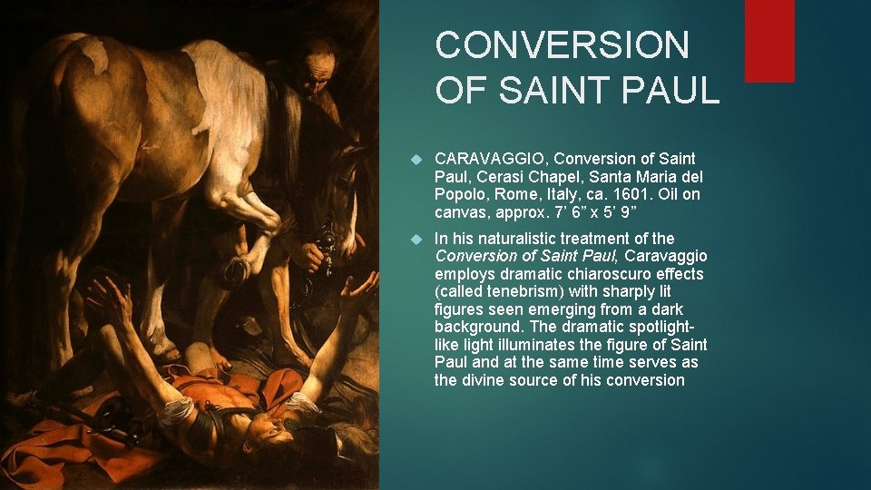 CONVERSION OF SAINT PAUL CARAVAGGIO, Conversion of Saint Paul, Cerasi Chapel, Santa Maria del