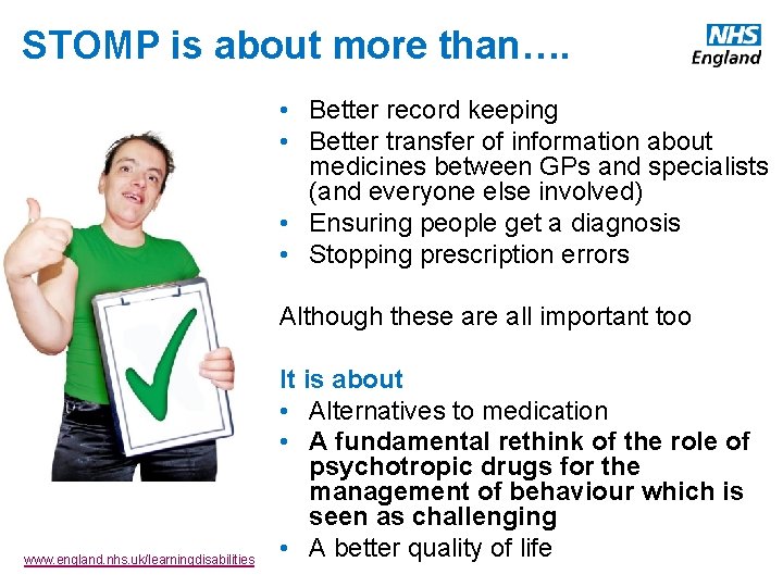 STOMP is about more than…. • Better record keeping • Better transfer of information