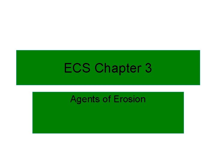 ECS Chapter 3 Agents of Erosion 