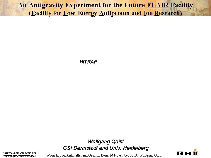 An Antigravity Experiment for the Future FLAIR Facility (Facility for Low-Energy Antiproton and Ion