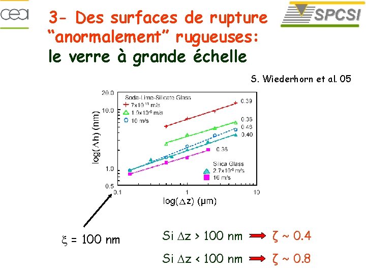 3 - Des surfaces de rupture “anormalement” rugueuses: le verre à grande échelle S.