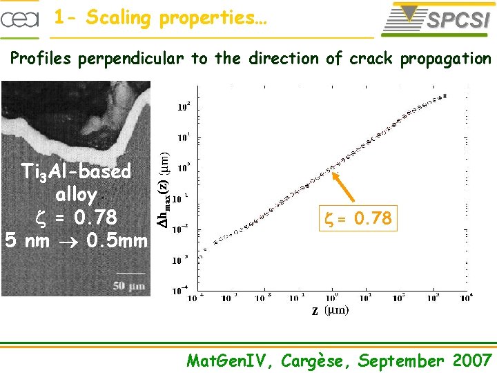 1 - Scaling properties… Ti 3 Al-based alloy = 0. 78 5 nm 0.