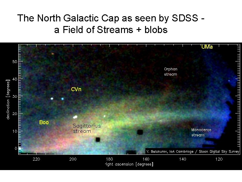 The North Galactic Cap as seen by SDSS a Field of Streams + blobs