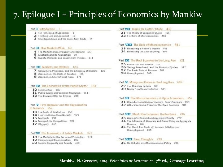7. Epilogue I – Principles of Economics by Mankiw, N. Gregory, 2014, Principles of