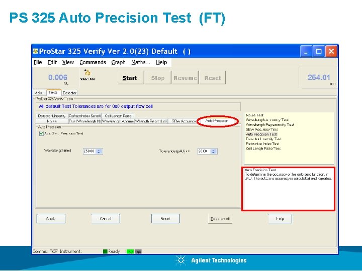 PS 325 Auto Precision Test (FT) 