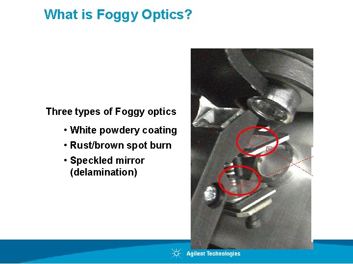 What is Foggy Optics? Three types of Foggy optics • White powdery coating •