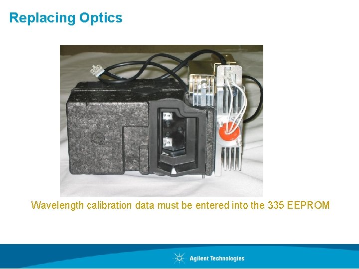 Replacing Optics Wavelength calibration data must be entered into the 335 EEPROM 