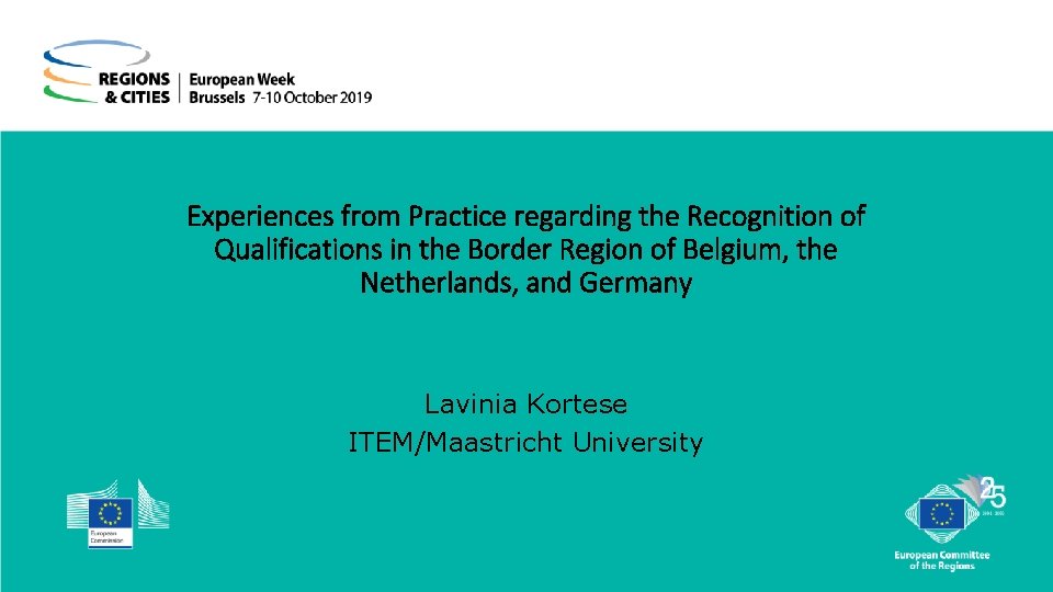 Experiences from Practice regarding the Recognition of Qualifications in the Border Region of Belgium,