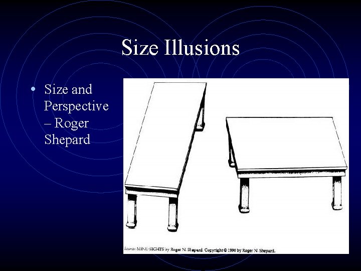 Size Illusions • Size and Perspective – Roger Shepard 