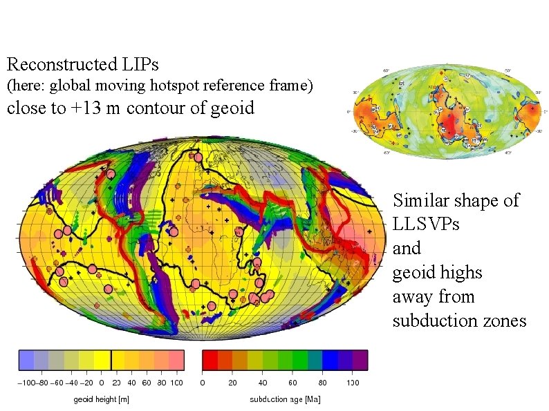 Reconstructed LIPs (here: global moving hotspot reference frame) close to +13 m contour of