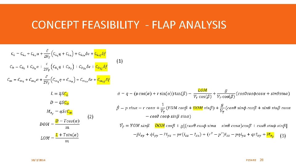 CONCEPT FEASIBILITY - FLAP ANALYSIS (1) (2) (3) 10/2/2014 P 15462 28 