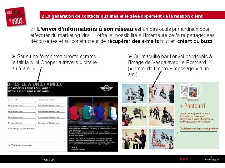 2 La génération de contacts qualifiés et le développement de la relation client 2