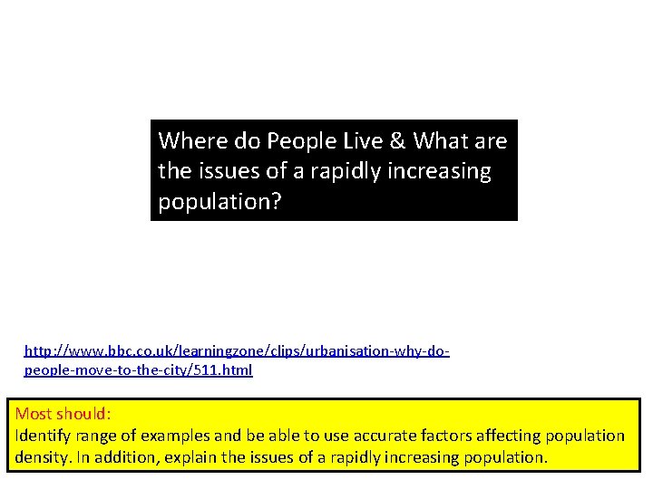 Where do People Live & What are the issues of a rapidly increasing population? Where do People Live & What are the issues of a rapidly increasing population?