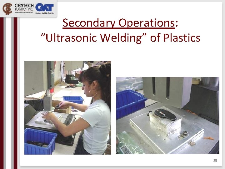 Secondary Operations: “Ultrasonic Welding” of Plastics 25 