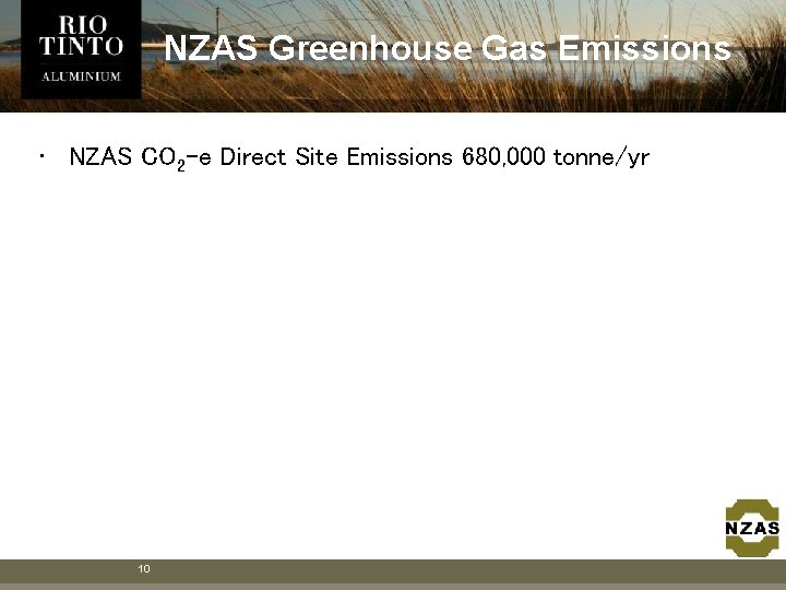 NZAS Greenhouse Gas Emissions • NZAS CO 2 -e Direct Site Emissions 680, 000 NZAS Greenhouse Gas Emissions • NZAS CO 2 -e Direct Site Emissions 680, 000