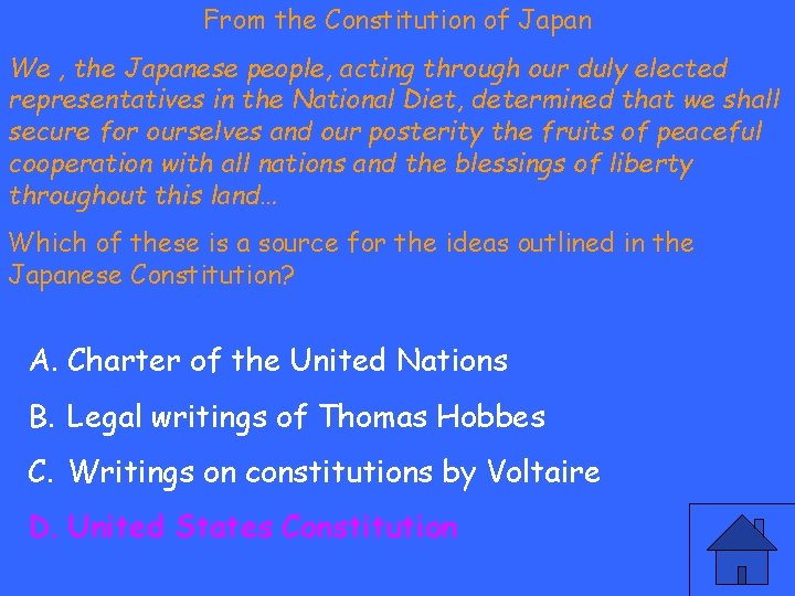 From the Constitution of Japan We , the Japanese people, acting through our duly