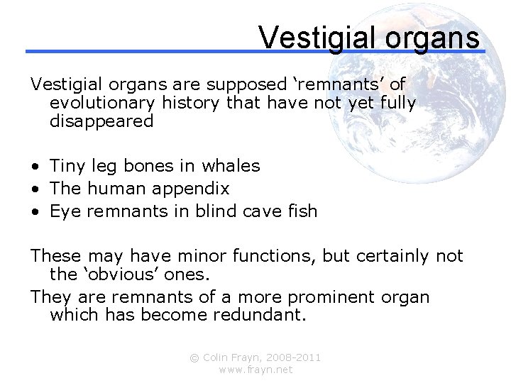 Vestigial organs are supposed ‘remnants’ of evolutionary history that have not yet fully disappeared