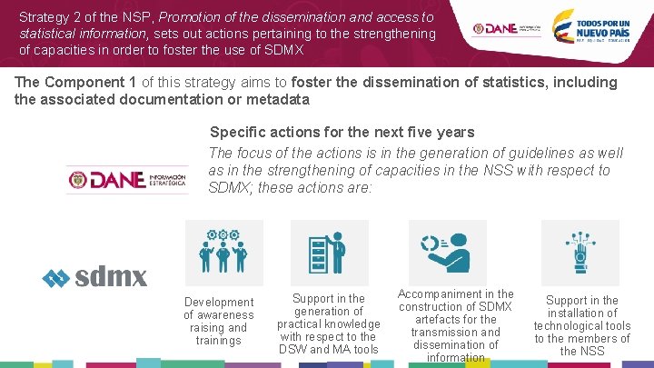 Strategy 2 of the NSP, Promotion of the dissemination and access to statistical information,