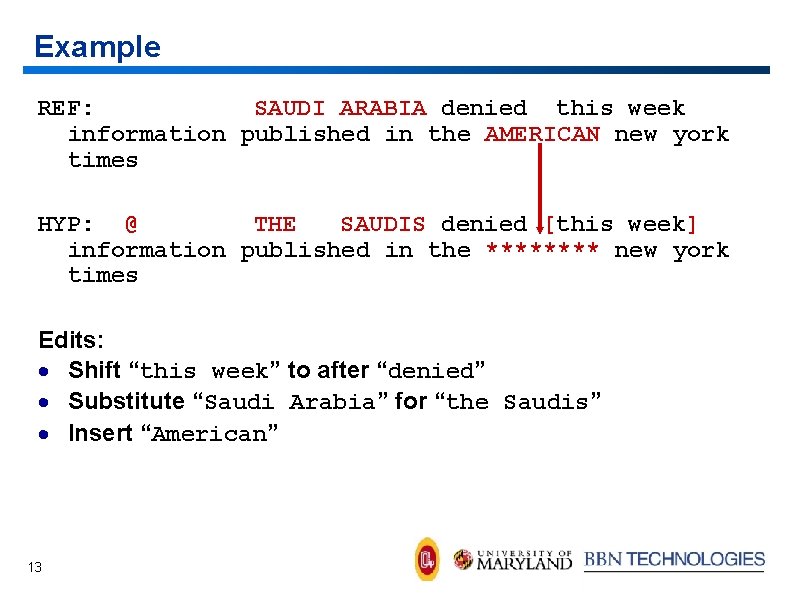 Example REF: SAUDI ARABIA denied this week information published in the AMERICAN new york