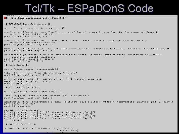 Tcl/Tk – ESPa. DOn. S Code 