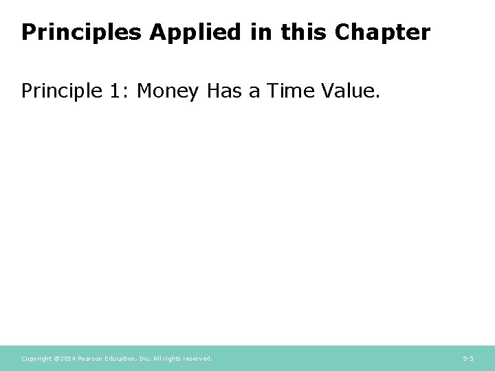 Principles Applied in this Chapter Principle 1: Money Has a Time Value. Copyright ©
