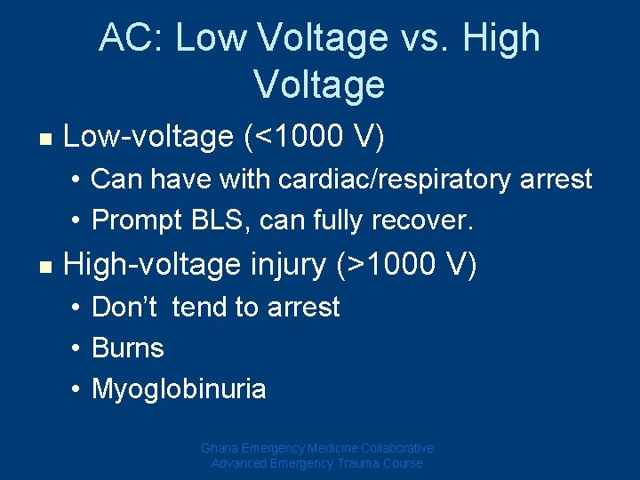 AC: Low Voltage vs. High Voltage n Low-voltage (<1000 V) • Can have with AC: Low Voltage vs. High Voltage n Low-voltage (<1000 V) • Can have with