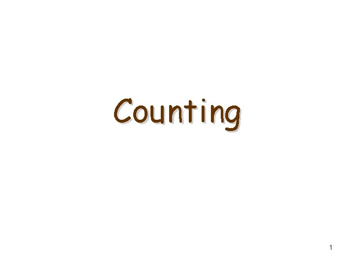 Counting 1 