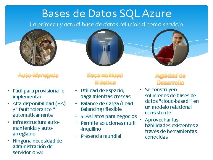 Bases de Datos SQL Azure La primera y actual base de datos relacional como