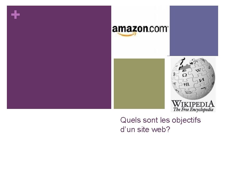 + Quels sont les objectifs d’un site web? + Quels sont les objectifs d’un site web?