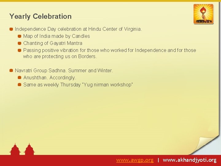 Yearly Celebration Independence Day celebration at Hindu Center of Virginia. Map of India made