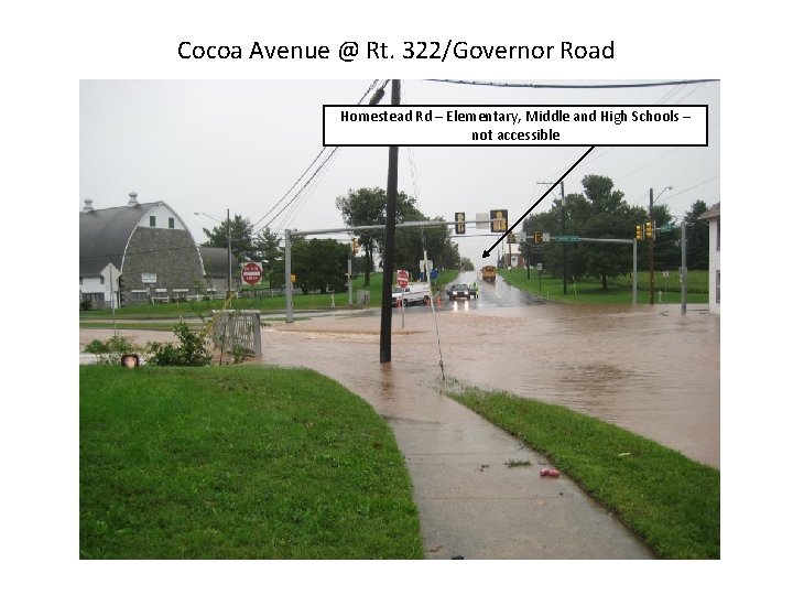 Cocoa Avenue @ Rt. 322/Governor Road Homestead Rd – Elementary, Middle and High Schools