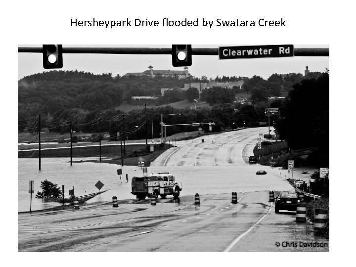 Hersheypark Drive flooded by Swatara Creek 