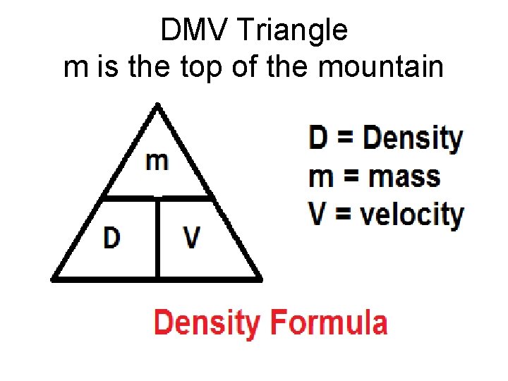 DMV Triangle m is the top of the mountain 