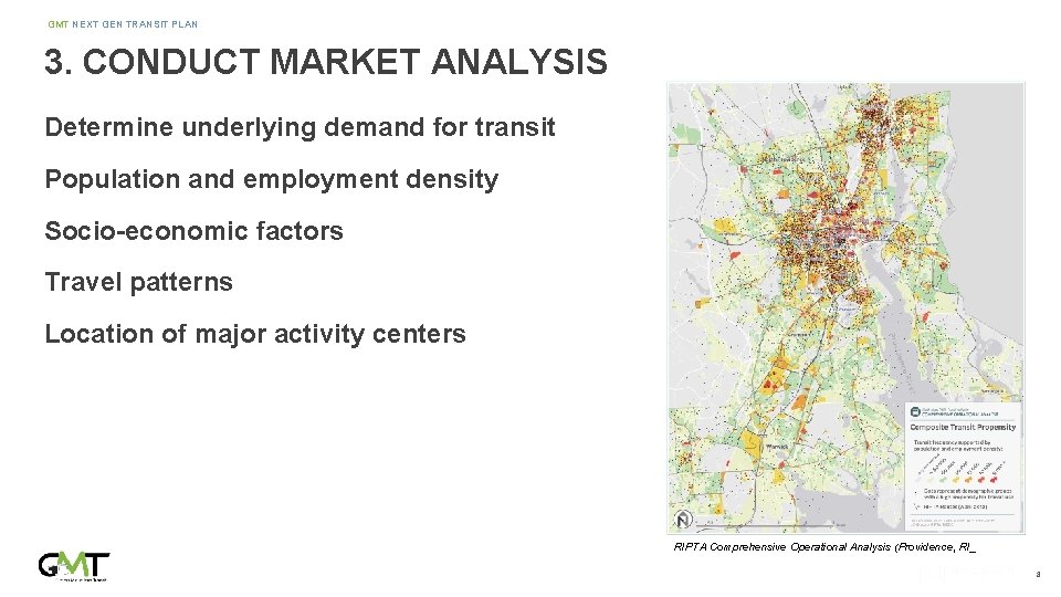 GMT NEXT GEN TRANSIT PLAN 3. CONDUCT MARKET ANALYSIS Determine underlying demand for transit