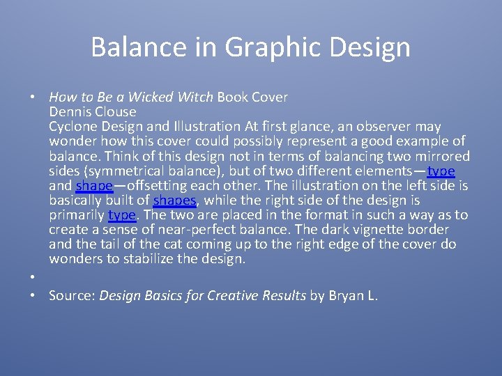 Balance in Graphic Design • How to Be a Wicked Witch Book Cover Dennis