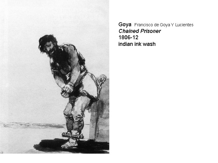 Goya Francisco de Goya Y Lucientes Chained Prisoner 1806 -12 indian ink wash 