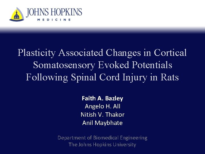Plasticity Associated Changes in Cortical Somatosensory Evoked Potentials Following Spinal Cord Injury in Rats