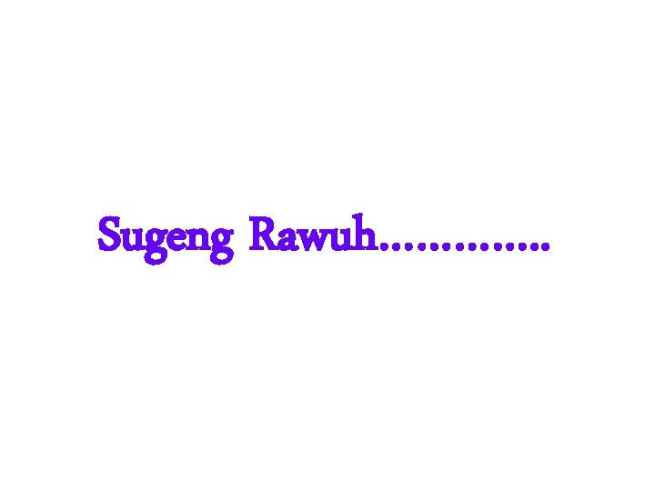 Sugeng Rawuh…………. . 