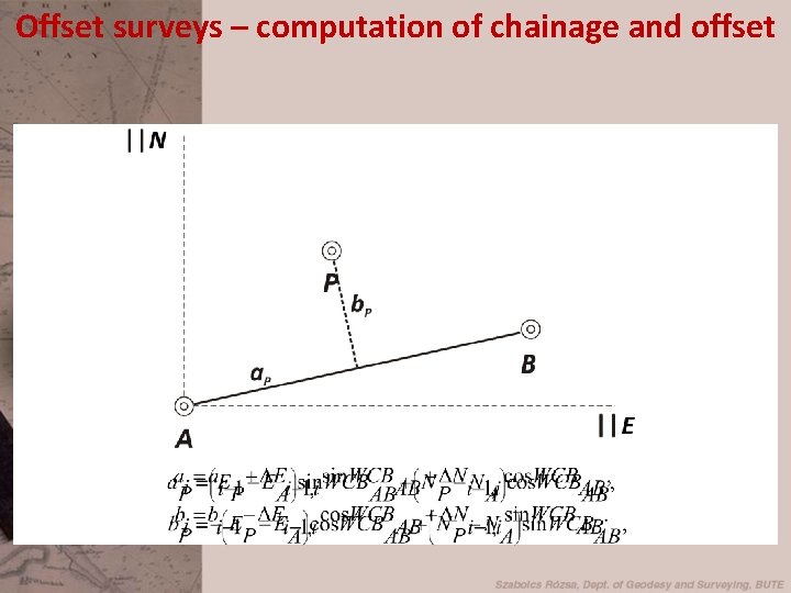 Offset surveys – computation of chainage and offset 