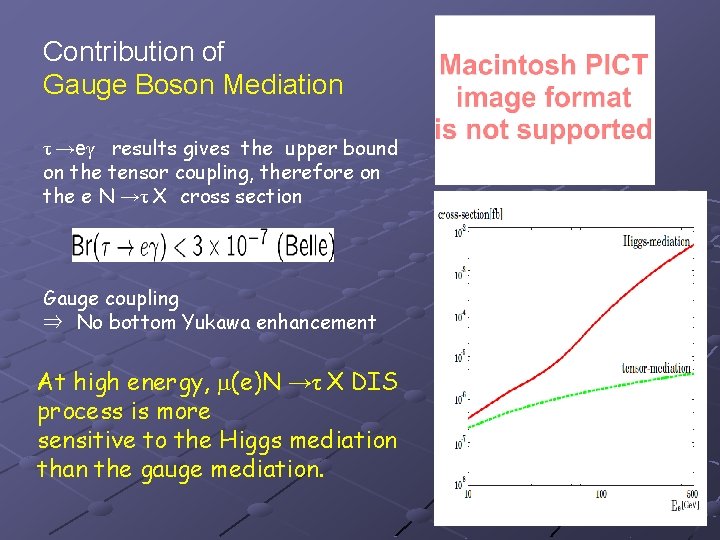 Contribution of Gauge Boson Mediation τ →eγ 　results gives the upper bound on the