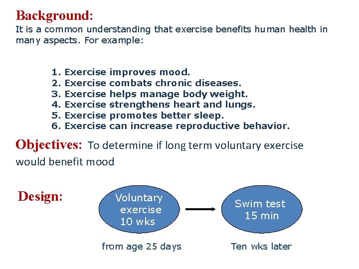 Background: It is a common understanding that exercise benefits human health in many aspects.
