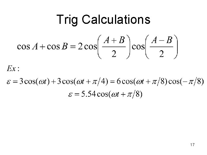 Trig Calculations 17 