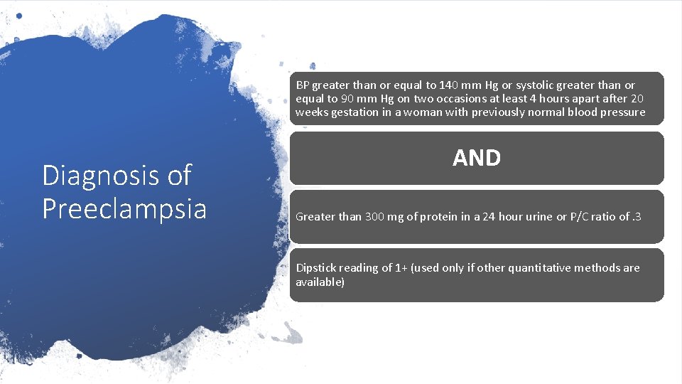 BP greater than or equal to 140 mm Hg or systolic greater than or