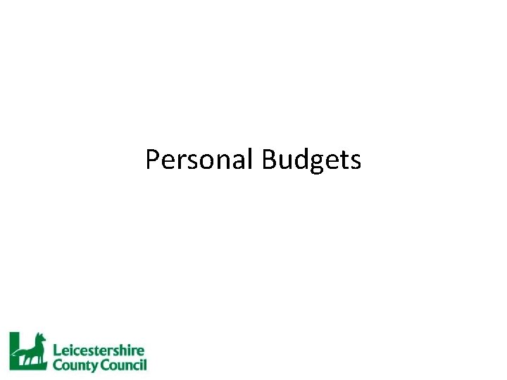 Personal Budgets 