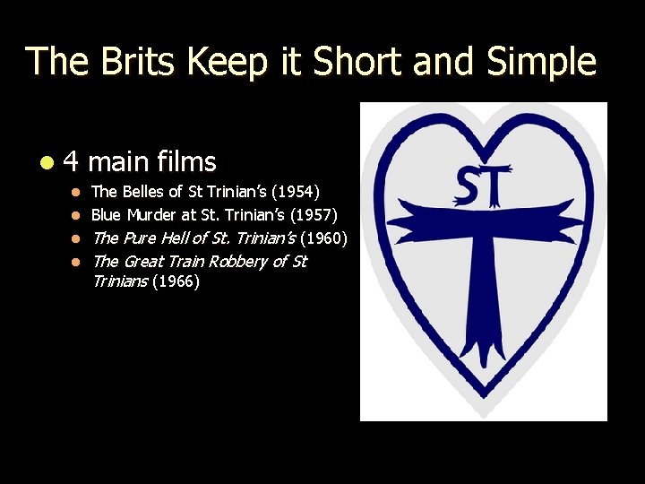 The Brits Keep it Short and Simple l 4 main films The Belles of