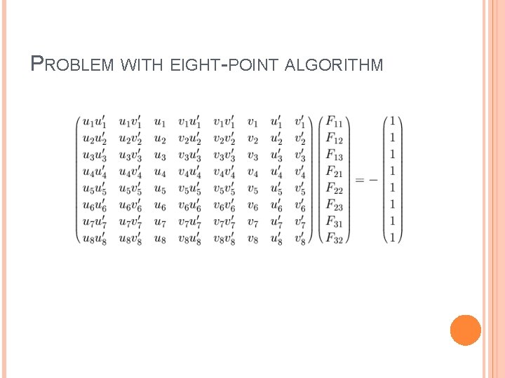 PROBLEM WITH EIGHT-POINT ALGORITHM 